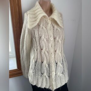 S M Gorgeous April Cornell wool mohair blend lightweight cardigan top